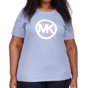 Michael Kors Plus Size Cotton Circle Logo T-Shirt - Chambray - Size 2X